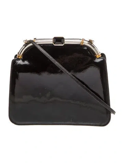 Pre-owned Judith Leiber Patent Leather Evening Bag In Black