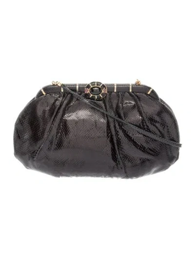Pre-owned Judith Leiber Patent Leather Evening Bag Vintage In Black