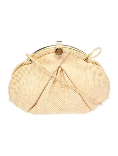 Pre-owned Judith Leiber Patent Leather Evening Bag In Yellow
