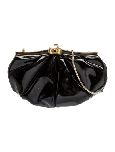 Pre-owned Judith Leiber Patent Leather Shoulder Bag In Black