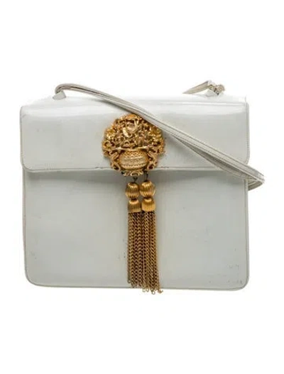 Pre-owned Judith Leiber Patent Leather Shoulder Bag In Neutrals