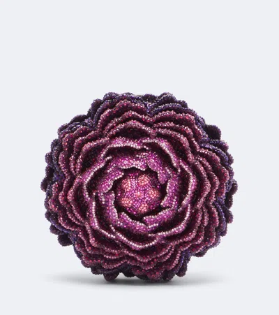 Judith Leiber Peony Belladonna Crystal-embellished Clutch In Purple