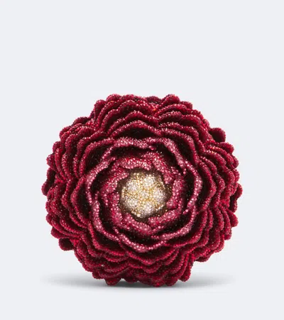 Judith Leiber Peony Flame Crystal-embellished Clutch In Pink