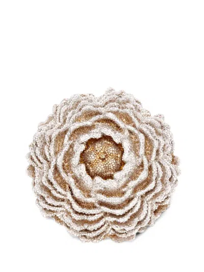 Judith Leiber Peony Halcyon Hill Crystal-embellished Clutch Bag In Neutral
