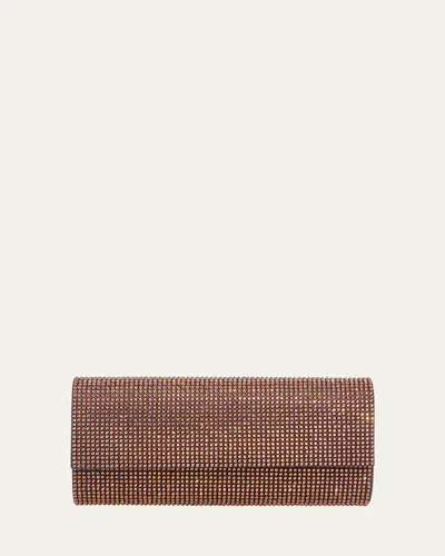 Judith Leiber Perry Beaded Crystal Clutch Bag In Silver Chocolate