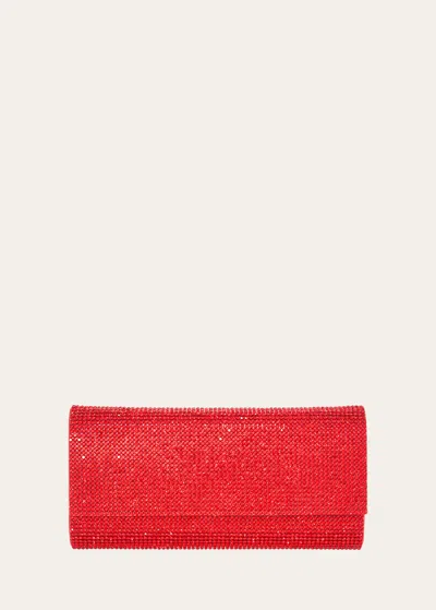 Judith Leiber Perry Beaded Crystal Clutch Bag In Red