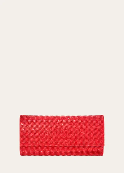 Judith Leiber Perry Beaded Crystal Clutch Bag In Silver Light Siam