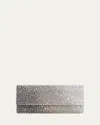Judith Leiber Perry Flap Crystal Clutch Bag In Ebonized Platinum