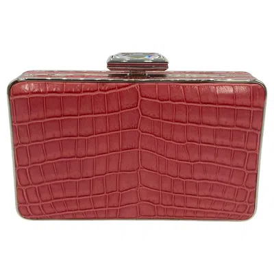 Pre-owned Judith Leiber Pink Alligator Box Clutch
