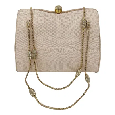 Pre-owned Judith Leiber Pink Lizard Crystal Strap Bag