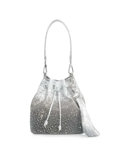 Judith Leiber Piper Crystal-embellished Bucket Bag In White