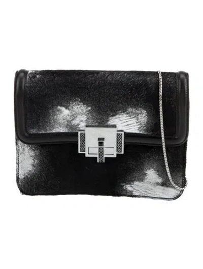 Pre-owned Judith Leiber Ponyhair Shoulder Bag In Black