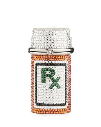 Judith Leiber Prescription Bottle Rx Crystal Pillbox In Black