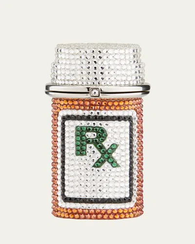 Judith Leiber Prescription Bottle Rx Crystal Pillbox In Leopard