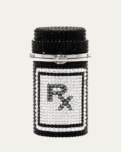 Judith Leiber Prescription Bottle Rx Crystal Pillbox In Noir