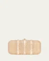 Judith Leiber Prosecco Crystal Long Slide Minaudiere In Silver Prosecco Mult