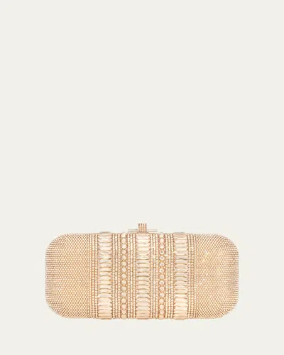 Judith Leiber Prosecco Crystal Long Slide Minaudiere In Silver Prosecco Mult
