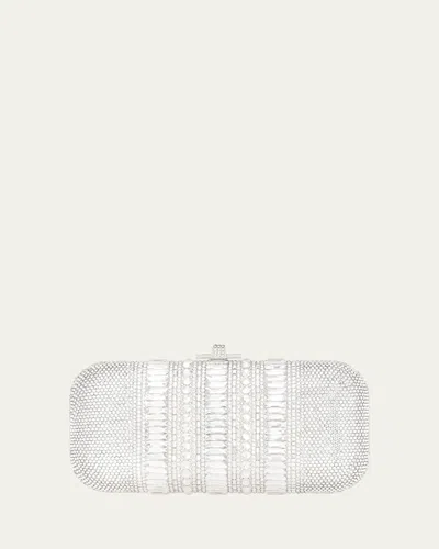 Judith Leiber Prosecco Crystal Long Slide Minaudiere In Silver Rhine Multi