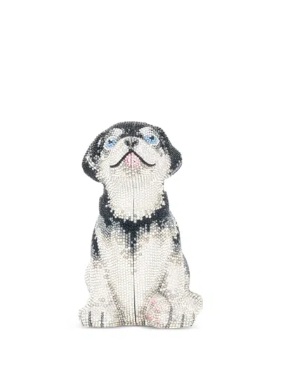 Judith Leiber Puppy Sadie Crystal-embellished Clutch Bag In White