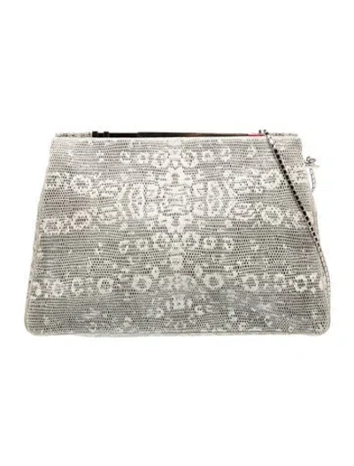 Pre-owned Judith Leiber Python Clutch Vintage In Black/white