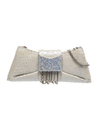 Pre-owned Judith Leiber Python Shoulder Bag In Gray