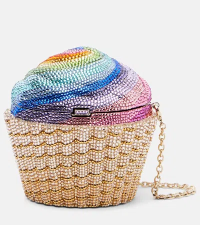 Judith Leiber Rainbow Cupcake Crystal-embellished Clutch In Multi