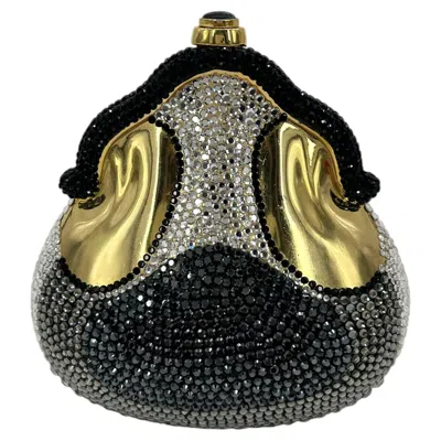 Pre-owned Judith Leiber Rare  Swarovski Crystal Chatelaine Minaudiere Production Sample In Black