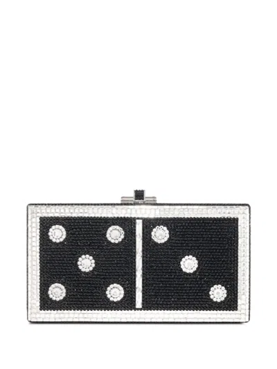Judith Leiber Rectangle Domino Crystal-embellished Clutch Bag In Black