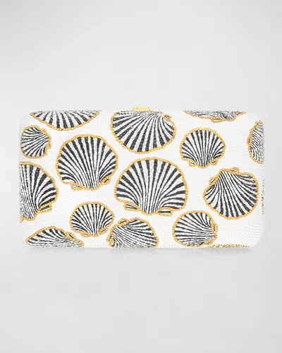 Judith Leiber Rectangle Midnight Mollusk Aurum Clutch Bag In Champagne