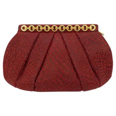 Pre-owned Judith Leiber Red Embossed Alligator Clutch