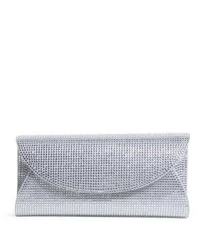 Judith Leiber Rhinestone Taylor Clutch Bag In Silver