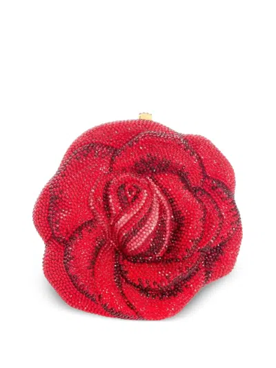 Judith Leiber Rose American Crystal-embellished Clutch Bag In Red