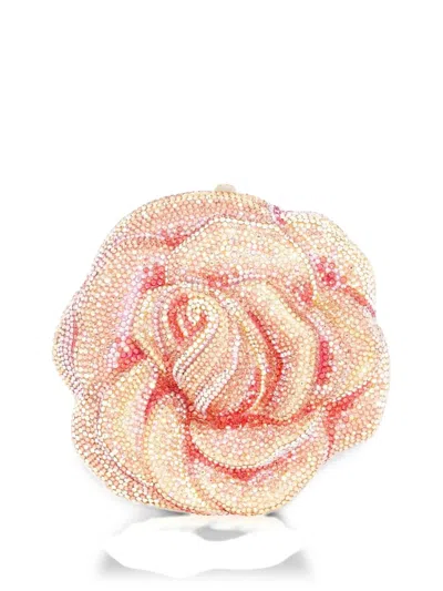 Judith Leiber Rose Apricot Crystal-embellished Clutch Bag In Pink