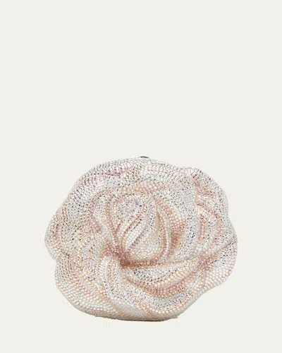 Judith Leiber Rose Blush Crystal Minaudiere In Silver Blush Multi