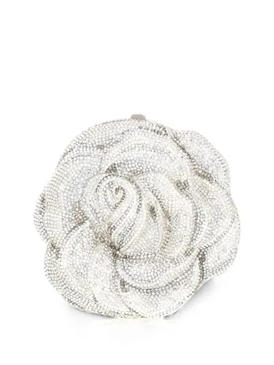 Judith Leiber Rose Desiree Crystal-embellished Mini Bag In Silver