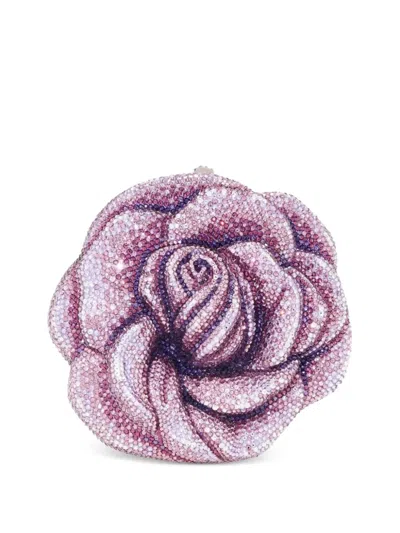 Judith Leiber Rose Melody Crystal-embellished Silver-tone Clutch In Animal Print