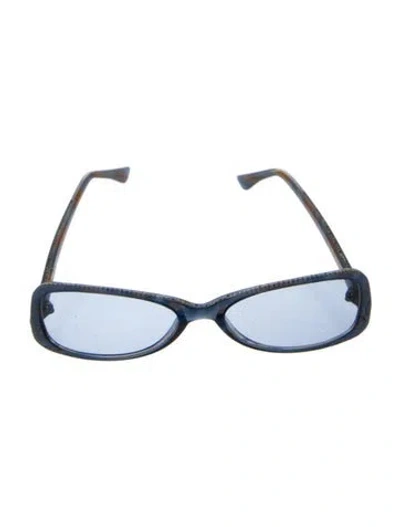 Pre-owned Judith Leiber Round Tinted Sunglasses In Brown