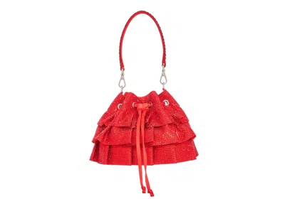 Judith Leiber Ruffle Pouch In Multi