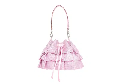 Judith Leiber Ruffle Pouch In Pink