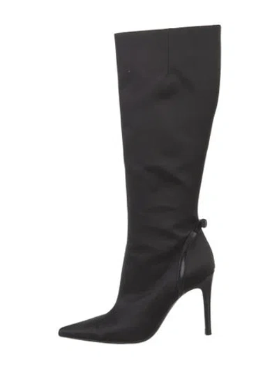 Pre-owned Judith Leiber Satin Boots In Black