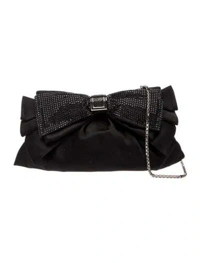 Pre-owned Judith Leiber Satin Clutch In Black