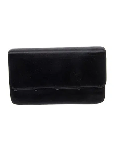 Pre-owned Judith Leiber Satin Clutch In Black