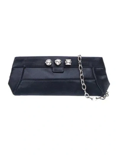 Pre-owned Judith Leiber Satin Clutch In Blue