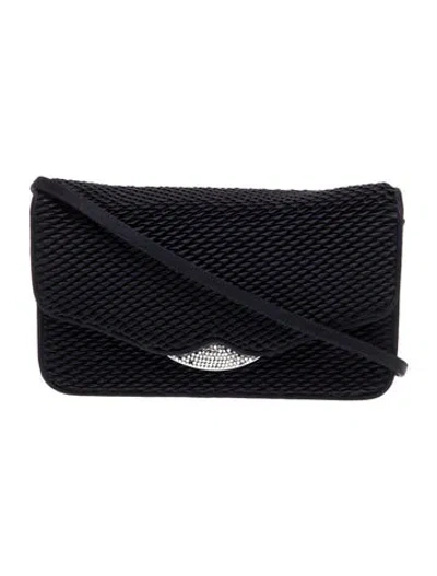 Pre-owned Judith Leiber Satin Crossbody Bag In Blue