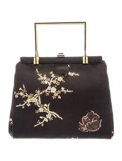 Pre-owned Judith Leiber Satin Evening Bag In Black