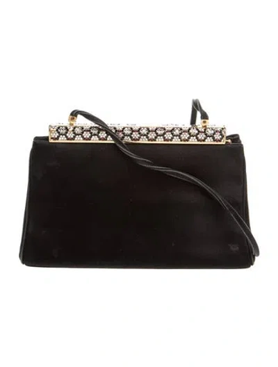 Pre-owned Judith Leiber Satin Evening Bag In Black