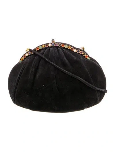 Pre-owned Judith Leiber Satin Evening Bag In Black