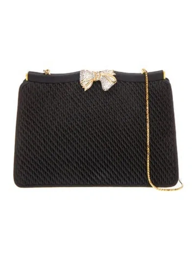 Pre-owned Judith Leiber Satin Evening Bag In Black