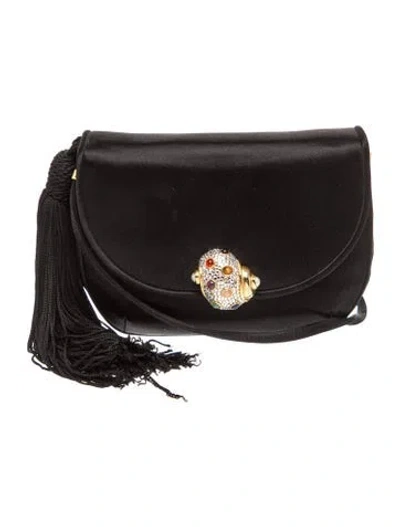 Pre-owned Judith Leiber Satin Evening Bag In Black