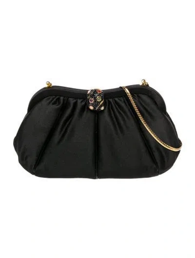 Pre-owned Judith Leiber Satin Evening Bag In Black